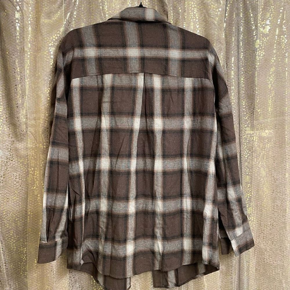 Baylor Brown Flannel Fall Winter Button Down Flan… - image 2